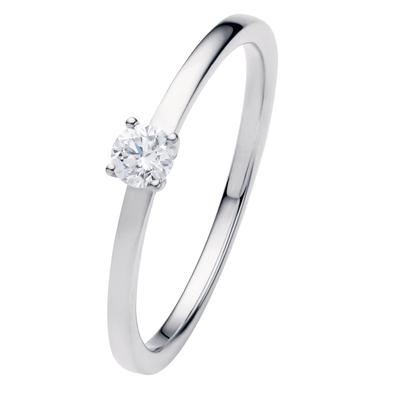 Diamantring ONE ELEMENT "0.15 ct Diamant Brillant Ring aus 585 Weißgold" Gr. 54, silber, Fingerringe, Damen, 54, 0,15 ct, Weißgold 585-Gold-Diamanten, Weißgold 585, Gold, Diamanten, ein stilvolles Accessoire für Damen mit Geschmack Image