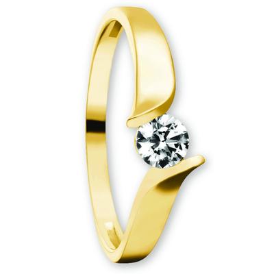 Goldring ONE ELEMENT "Zirkonia Ring aus 333 Gelbgold" Gr. 51, gold, Fingerringe, Damen, 51,mit Zirkonia, Gelbgold 333-Gold, Gelbgold 333, Gold, ein Hauch von Luxus für den Alltag Image
