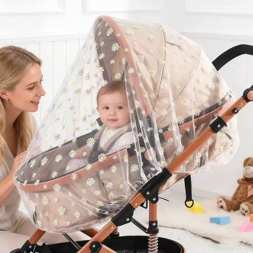 Universal Kinderwagen Net Baby Kinderwagen Warenkorb Insekten Schild Net Mesh Sicher Kleinkinder Schutz Mesh Abdeckung Baby Kinderwagen Zubehör Image