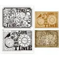 1pc Retro Uhren und Uhren Hintergrund klare Stempel für Karten machen Vintage Schmetterling Silikon