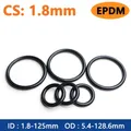 10-50 pz spessore CS 1.8mm EPDM gomma O Ring ID 1.8-125mm acido alcali acqua e resistenza all'attrito guarnizione O-Ring nero