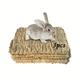 3pcs Natural Straw Woven Rabbit Grass Mat For Small Animal Cages - Comfy Bedding For Bunny Hay Nest And Sleeping Mat