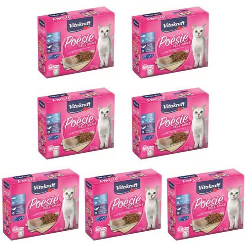 Katzenfutter Poesie DeliSauce, Multipack Fisch - 7x 6 Beutel - Vitakraft