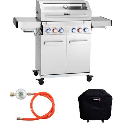 Platinum yamara 4+2 Gasgrill Edelstahl 4 Brenner Sear-Burner Backburner mit Abdeckhaube - Taino Image