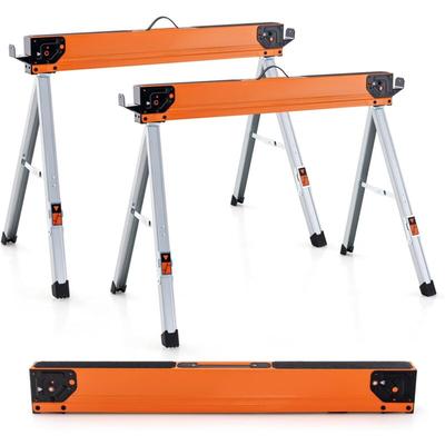 2er Set Sägebock klappbar, Arbeitsbock aus Metall bis 500 kg, Werkbock Gerüstbock Sägepferd tragbar Image