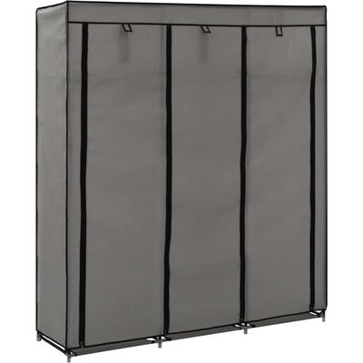 Kleiderschrank mit Fächern und Stangen Grau 150x45x175cm Stoff Vidaxl Image