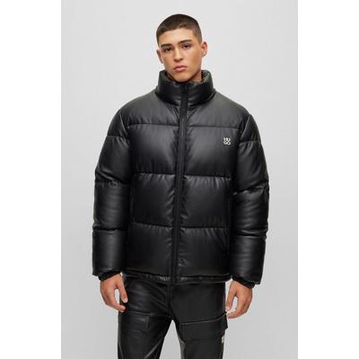 Regular-fit Padded Jacket In Faux Leather