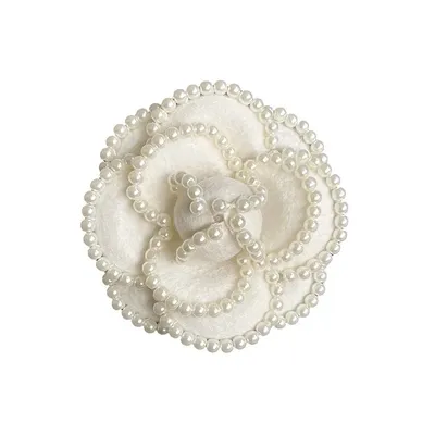 New Cloth Art Camellia Flower Lapel Pins Broooch Fabric Pearl Corsage Cardigan Suit Collar Pin Luxulry Brooches Wedding Jewelry