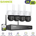 SANNCE Kit Videosorveglianza Wireless 3MP Telecamere Visione Notturna Avviso E-mail CCTV Telecamere