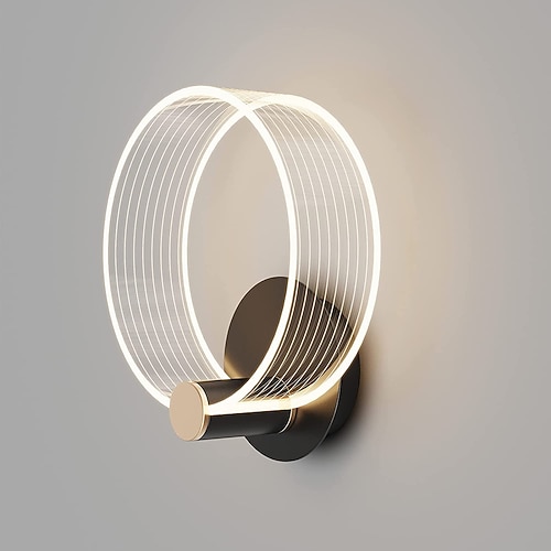 Moderne Acryl-Wandleuchte 2-teiliges Set aus Einzelkopf- oder Doppelkopf-LED-Dekorationswandleuchte 3-Farben-Temperatur einstellbarer Wandbehangtyp geeignet für Image