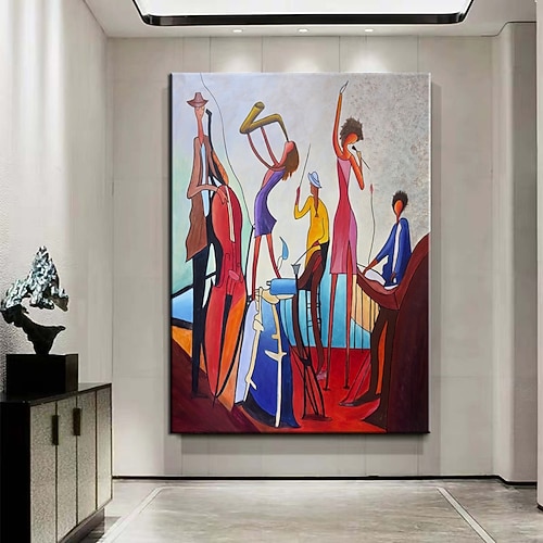 handgemaltes abstraktes Klavier-Ölgemälde, handgefertigtes Musikzimmer-Kunstgemälde, modernes Ölgemälde mit abstrakter Figur, Ölgemälde, Musikgemälde, abstrakte Kubismuskunst, figurative Kunst, Image