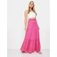 Long Tall Sally Tall Pink Acid Wash Tiered Skirt, Pink, Size 18, Women