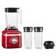 KitchenAid K150 3 Speed Ice Crushing Blender with 2 Personal Blender Jars - KSB1332Y,Passion Red, 48 oz