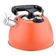 Whistling Kettle 3.5L Whistle Kettle with Thermometer 304 Stainless Steel Kitchen Whistle Kettle Water Temperature Kettle Tea Kettle Stainless Steel Kettle (Color : Orange, Size : 22 * 23cm)