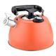 Whistling Kettle 3.5L Whistle Kettle with Thermometer 304 Stainless Steel Kitchen Whistle Kettle Water Temperature Kettle Tea Kettle Stainless Steel Kettle (Color : Orange, Size : 22 * 23cm)