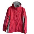 Columbia Jackets & Coats | Columbia Hooded Wind Rain Jacket Women's Medium Pink Gray Mesh Lining Full Zip | Color: Pink | Size: M