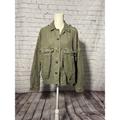 Free People Jackets & Coats | Free People Womens Military Oversized Jacket Khaki Green Button Up | Color: Green | Size: Xs