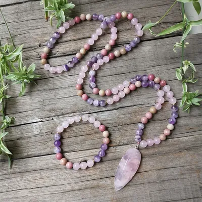 8mm Naturstein Perlen, Rose Quarz Anhänger Halskette, Amethyst,Charming Farben Armband, Meditation,