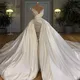 Major Pearl-Robe de mariée longue sans bretelles à col en V robe de mariée personnalisée jupe