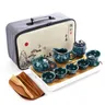 Chinesische hochwertige Kung Fu Tee Set Keramik tragbare Teekanne Set Outdoor-Reise Gaiwan Tee