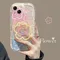 Document Fleece Flower Grip Holder Wave Phone Case, Poly, Soft Cover, iPhone 16 Pro Max, iPhone 11, iPhone 12, iPhone 13, iPhone 14, iPhone 15 Pro Max, iPhone 6, iPhone 6S, iPhone 7, iPhone 8 Plus,