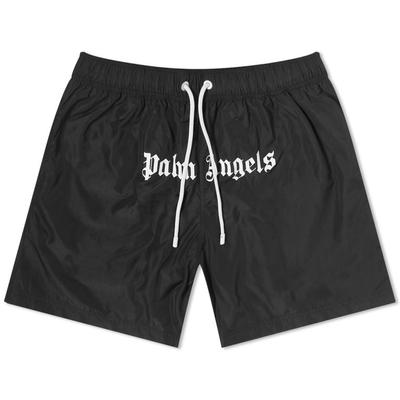 Logo Swim Shorts - Black - Palm Angels Beachwear