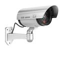 Fitnate fausse caméra caméra factice système de surveillance CCTV avec LED lumière clignotante rouge avec 1 autocollants d'avertissement de sécurité fausse caméra de sécurité pour l'extérieur
