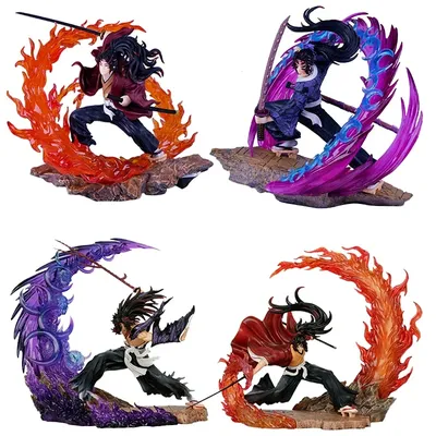 Hot 23cm Demon Slayer Kokushibo Tsugikuni Yoriichi Figure Gk Fierce Battle Action Figurine Pvc