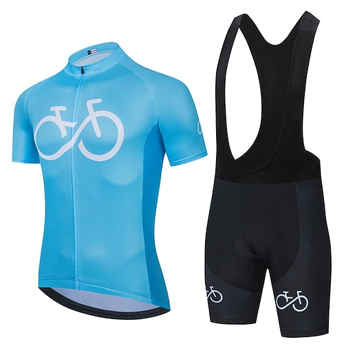 21Grams Herren Radtrikot mit Radhose kurz Trägern fahrradbekleidung set Kurzarm MTB Mountain Rennrad Weiß Rosa Rot Graphic Fahhrad Sportkleidung 3D-Pad Atmungsaktiv Rasche Trocknung / Image