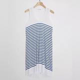 Anthropologie Dresses | Anthropologie Sundry Racerback Trapeze Tank Dress Size 2 | Color: Blue/White | Size: M