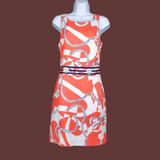 Lilly Pulitzer Dresses | Lilly Pulitzer Womens Orange White Booze Cruise Kirkland Sheath Dress Size 4 | Color: Orange/White | Size: 4