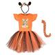 MODRYER Girls Tiger Dresses With Headgear Tail Animal Themed Cosplay Costume Halloween Novelty Suits Zoo Party Child Fancy Dress Suit Carnival Outfits,Orange-4T