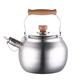 Whistling Kettle Stainless Steel Whistling Kettle with Spout Cover Hot Water Boiler Kettle Portable Kitchen Stovetop Stainless Steel Kettle (Color : Silver, Size : 5L)