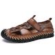 HJBFVXV Men's Sandals Men Summer Flat Sandals Beach Footwear Male Sneakers Low Wedges Shoes (Color : Light Brown, Size : 41)