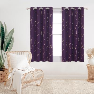 Deconovo Gold Line 52 Width Curtain Panel Pair (2 Panel)