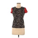 Ann Taylor Short Sleeve T-Shirt: Red Leopard Print Tops - Women's Size Medium Petite