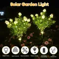Lumières solaires de jardin avec 42LED fleurs artificielles Multi-Color changeant la lampe solaire