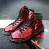 Mode Patent Leder Casual Turnschuhe Männer Designer Glitter Plattform Schuhe Männer Frauen Rot