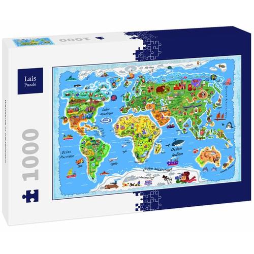 Lais Puzzle Weltkarte in französisch 1000 Teile - Lais Systeme
