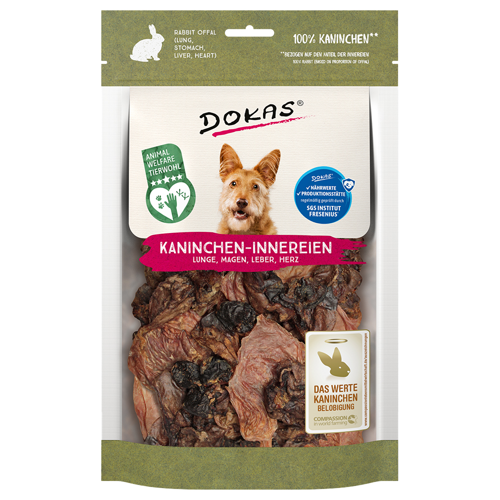 Interiora di coniglio Dokas Snack per cane - 100 g