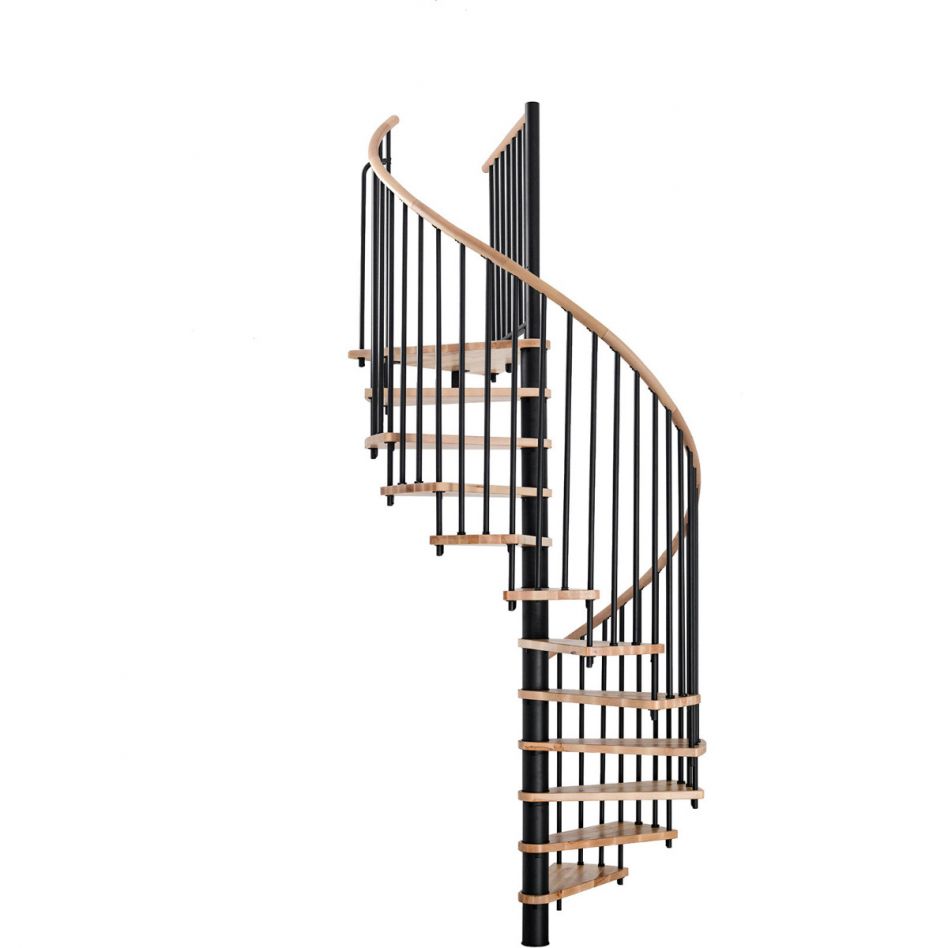 Minka Spindeltreppe Spiral Wood schwarz Wendeltreppe, 120 cm, Weiß Image
