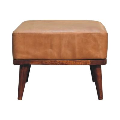 Artisan Furniture Tan Buffalo Leather Tan Footstool - Brown