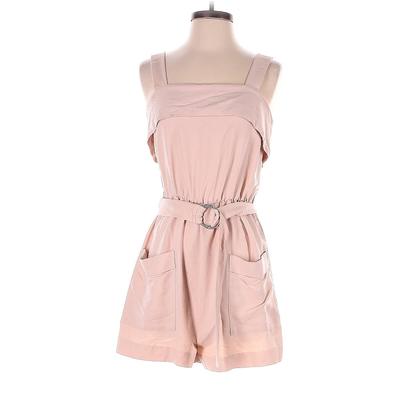 H&M Romper Square Sleeveless: Pink Solid Rompers - Women's Size 6