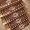 Step Carpet Boho Style Non-Slip Carpet Stair Treads for Kids Elders and Pets Ethnic Design Stair Tread Mats