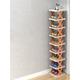 Multilayer Tier Narrow Shoe Rack, Small Vertical Shoe Stand, Space Saving DIY Free Standing Shoes Storage Organizer for Entryway, Closet, Hallway, Easy Assembly and Stable in Structure