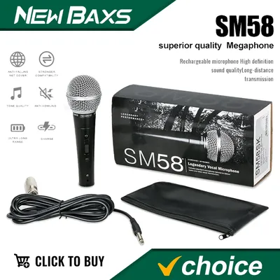 Metal SM58S cardioid Dynamic Microphone For Stage Singing Professional Wired Microphone For Shure