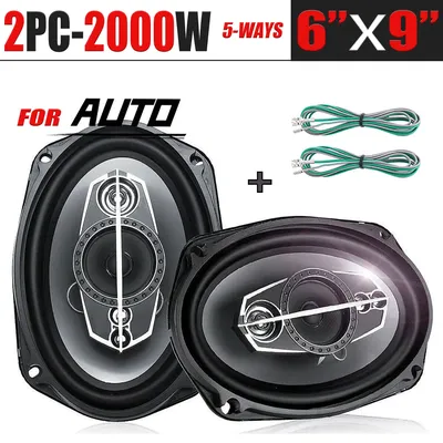 6X9 Inch (2x100W)2000W 5 Way Stereo Car Speakers Hi-Res Audio Coaxial Connectivity Universal Flush Mount Design with App Control