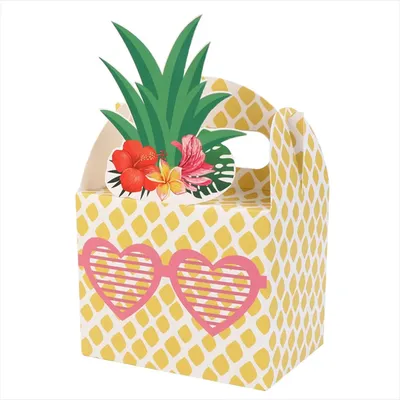 24pcs Pineapple Favor Candy Gift Boxes For Hawaiian Tropical Party, Luau BBQ Fruit Party, Summer