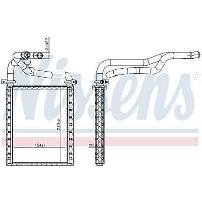 Nissens Wärmetauscher, Innenraumheizung [Hersteller-Nr. 707191] für Toyota Image