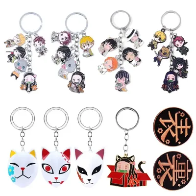 Hot Anime Demon Slayer Keychain Cosplay Kimetsu no Yaiba Tanjirou Nezuko Agatsuma Zenitsu Figure